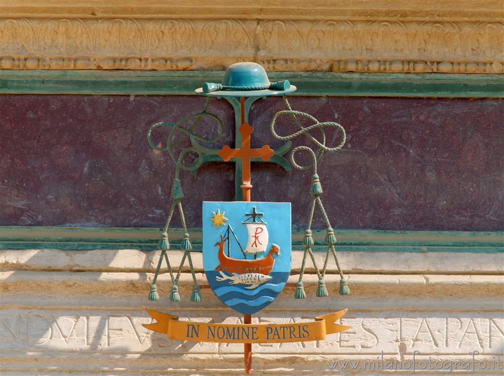 Rimini (Italy) - Episcopal coat of arms on the facade of thr Malatesta Temple